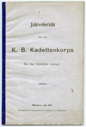Jahresbericht über das Königlich Bayerische Kadettenkorps für das Schuljahr 1916/1917