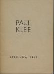 Paul Klee. Ausstellung in der Modernen Galerie München April - Mai 1948 (Katalog)