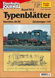 Eisenbahn-Journal Archiv Heft 1/2001: Typenblätter Band 2: Baureihen 60 - 98. Zeichnungen 1:87