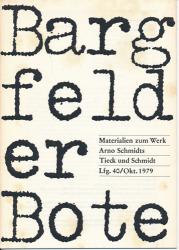 Bargfelder Bote. Materialien zum Werk Arno Schmidts. Lfg. 40/Okt. 1979: Tieck und Schmidt