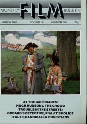 Monthly Film Bulletin No. 626 / March 1986 (vol. 53)