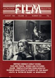 Monthly Film Bulletin No. 607 / August 1984 (vol. 51)