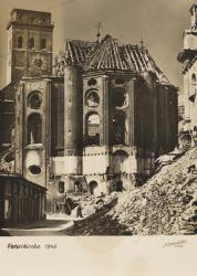 Ansichtspostkarte München 1945: Peterskirche 1945 (Original)