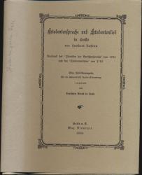 Studentensprache und Studentenlied in Halle vor hundert Jahren - Neudruck des 