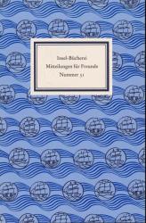 Insel-Bücherei. Mitteilungen für Freunde Nr. 31