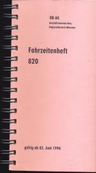 Deutsche Bahn: Fahrzeitenheft 820, gültig ab 02. Juni 1996