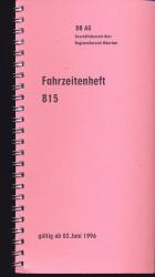 Deutsche Bahn: Fahrzeitenheft 815, gültig ab 02. Juni 1996