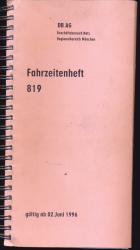 Deutsche Bahn: Fahrzeitenheft 819, gültig ab 02. Juni 1996