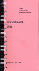 Deutsche Bahn: Fahrzeitenheft 2500, Regionalbereich Frankfurt, gültig ab 02. Juni 1996.