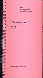 Deutsche Bahn: Fahrzeitenheft 2588, Regionalbereich München, gültig ab 02. Juni 1996.