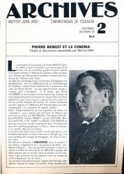 ARCHIVES - Institut Jean Vigo - Cinémathèque de Toulouse Nr. 2  Novembre/Decembre: Pierre Benoit et le Cinéma (Marcel Oms)