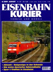 Eisenbahn-Kurier. Modell und Vorbild. hier: Heft Nr. 347 / 8/2001 (August 2001): Aktuell - Neigezüge in der Schweiz / Die erste deutsche Zahnradbahn / Spur-1-Treffen in Sinsheim