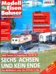 Modelleisenbahner. Magazin für Vorbild und Modell Heft 4/2002: Sechs Achsen und kein Ende. 5400 Tonnen im Doppelpack: DB-DR 151. Das Multitalent unter den Einheits-E-Loks
