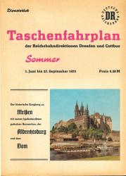 Taschenfahrplan der Reichsbahndirektion Dresden und Cottbus Sommer 1975, gültig vom 1. Juni bis 27. September 1975
