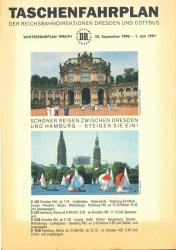Taschenfahrplan der Reichsbahndirektion Dresden und Cottbus Winter 1990/91, gültig vom 30. September - 1. Juni 1991
