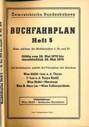 Buchfahrplan Heft 5: (Wien Matzleinsdorf--) Wien Südbahnhof - Laa a.d. Thaya  (-Laa a.d. Thaya Stadt) / Wien Südbhf - Marchegg / Wien St. Marx Lst - Wien erdbergerlände, gültig vom 28. Mai 1978 bis einschließlich 26. Mai 1979