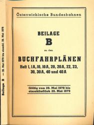 Buchfahrplan Beilage B zu den Buchfahrplänen Heft 1, 1A, 10, 10A, 20, 20A, 22, 23, 30, 30A, 40 und 40A, gültig vom 28. Mai 1978 bis einschließlich 26. Mai 1979