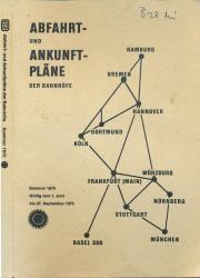 Abfahrt- und Ankunftpläne der Bahnhöfe Sommer 1975, gültig vom 1. Juni bis 27. September 1975