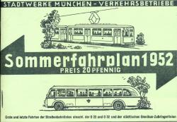 Stadtwerke München Sommerfahrplan 1952 [Reprint]