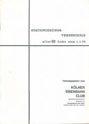 Stationierungsverzeichnis aller DB-Loks zum 1.1.72