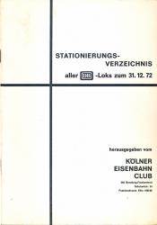 Stationierungsverzeichnis aller DB-Loks zum 31.12.72