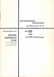 Stationierungsverzeichnis aller DB-, ÖBB- und SBB-Triebfahrzeuge mit Stand vom 31.12.76