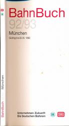BahnBuch 92/93 München, gültig bis 22.05.1993