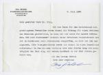 Maschinengeschriebener Brief DIN A5 mit eigenhändiger Unterschrift vom 9. Juli 1963