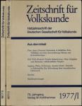Zeitschrift für Volkskunde. Halbjahresschrift. Jahrgang 1977 in 2 Halbbänden (73. Jahrgang)