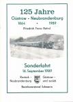 125 Jahre Güstrow - Neubrandenburg 1864-1989 (Friedrich Franz Bahn)