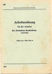 Deutsche Bundesbahn: Arbeitsordnung für die Arbeiter der Deutschen Bundesbahn (AO/Arb), gültig vom 1. März 1961 an